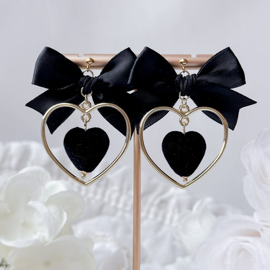 Black Pom earrings