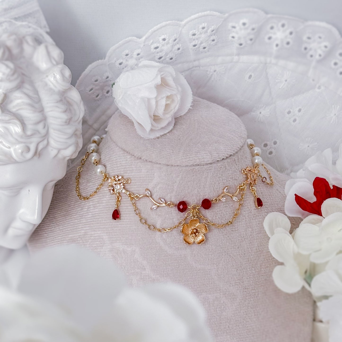 Ruby Flower necklace