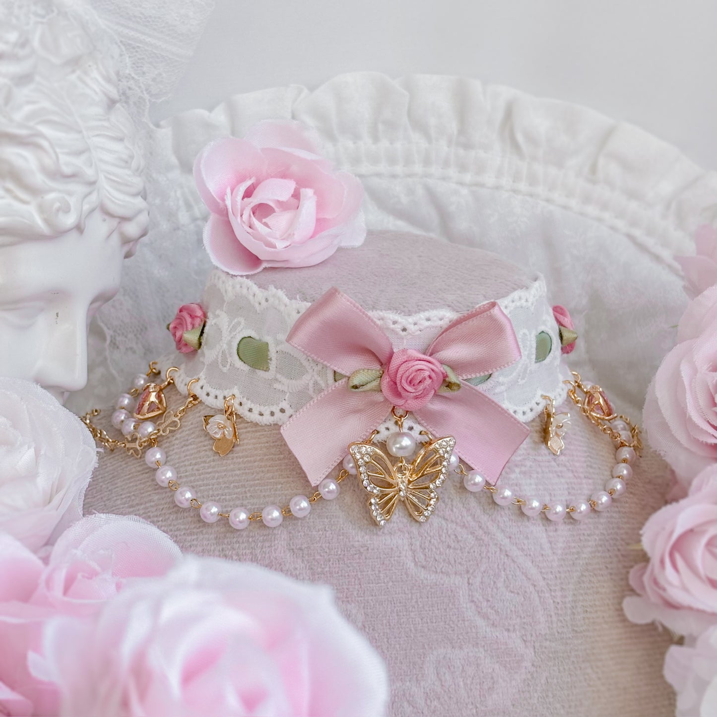 Strawberry Matcha choker