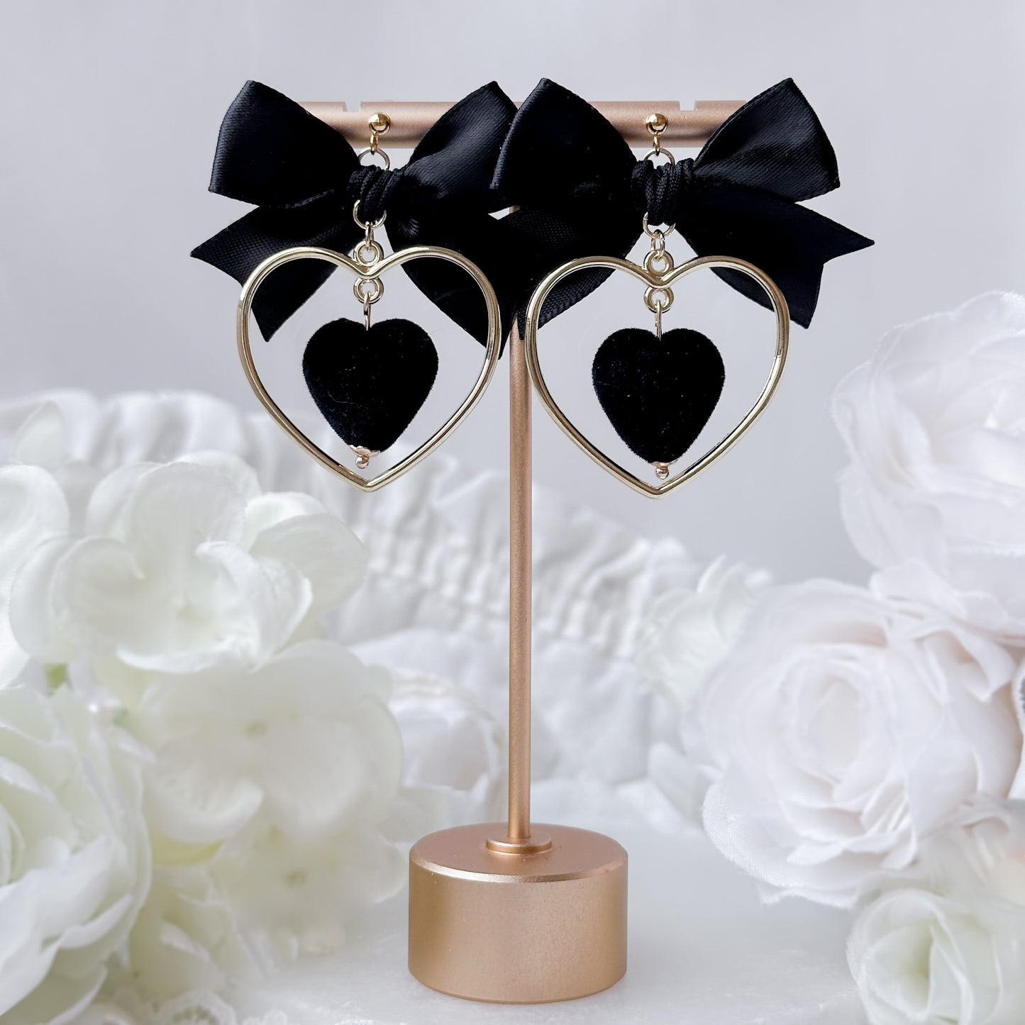 Black Pom earrings