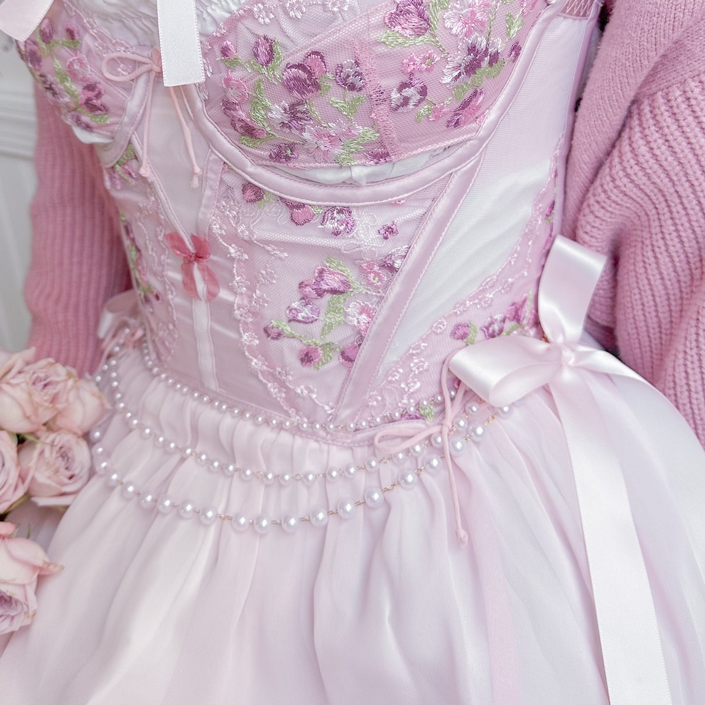 Pink waist bow