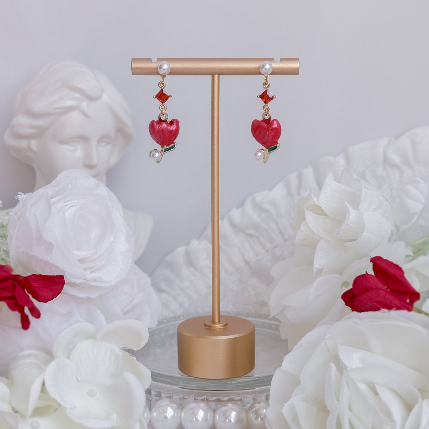 Red Tulip earrings