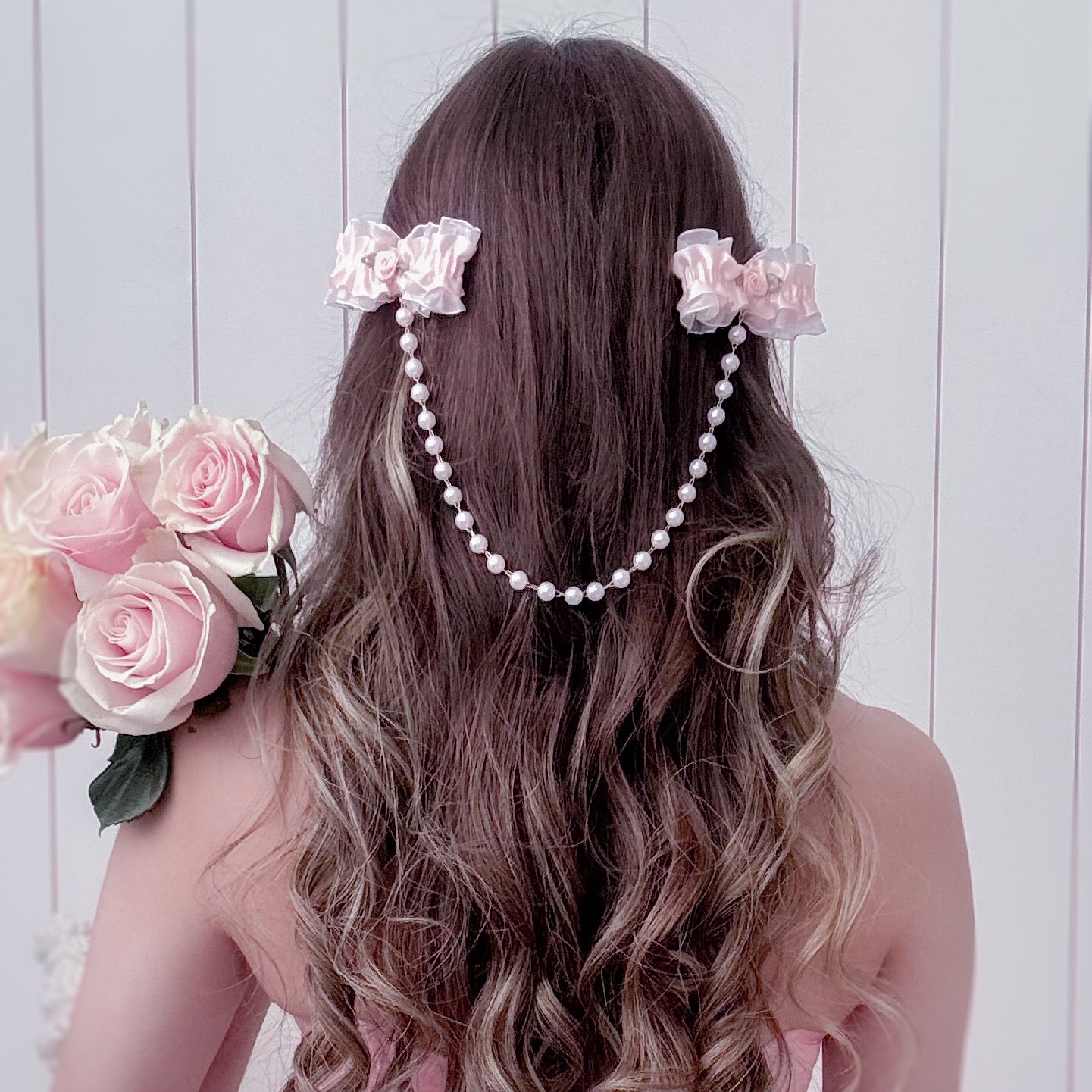 Rose Frill bow set