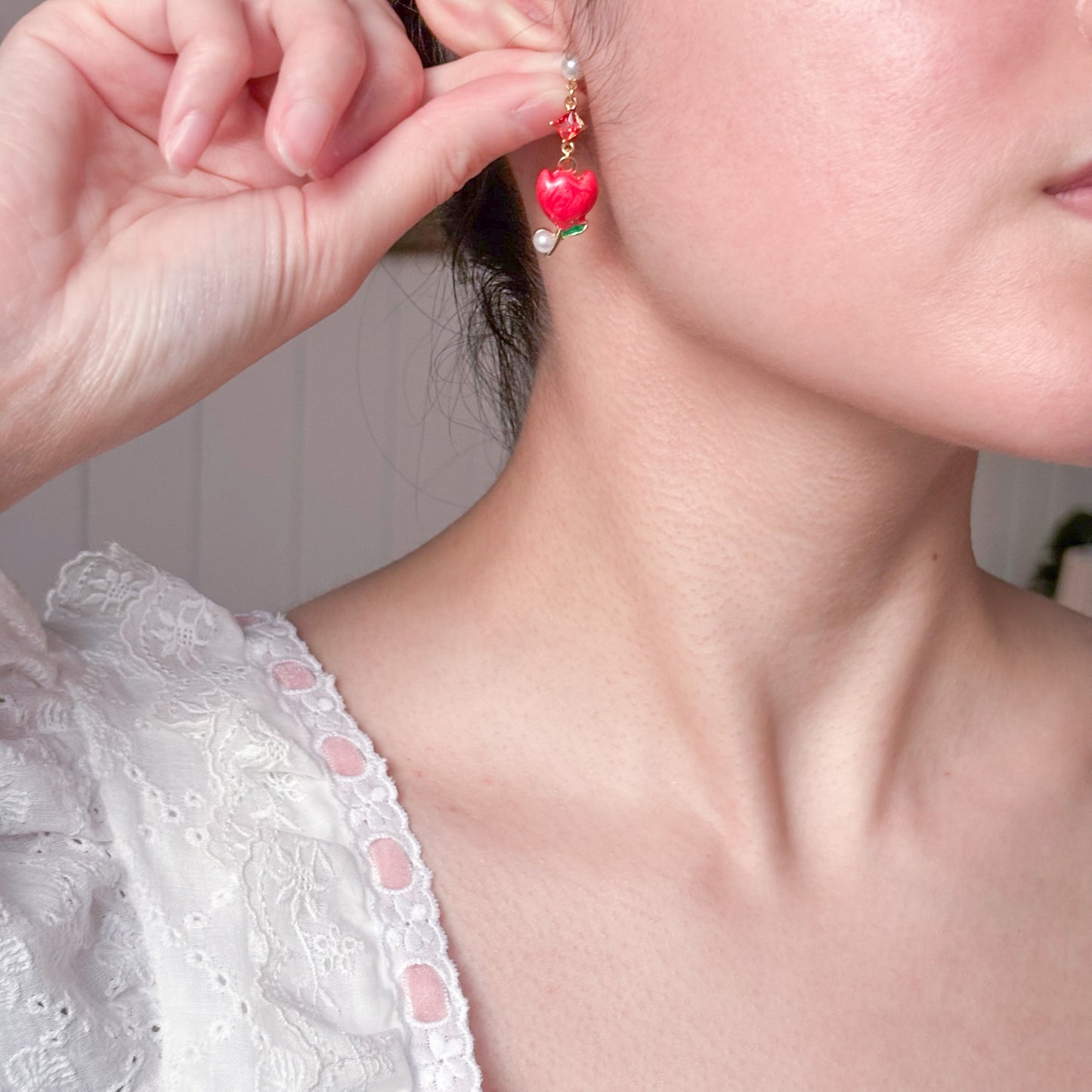 Red Tulip earrings