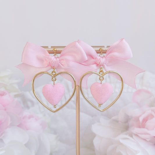 Pastel Pink Pom earrings