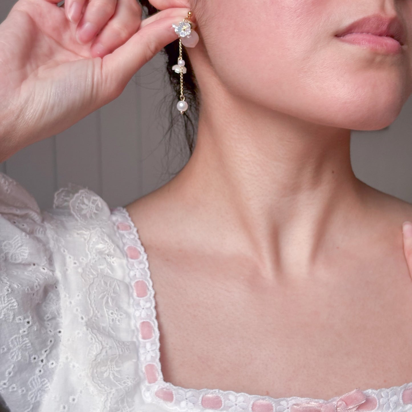 Peach blossom earrings