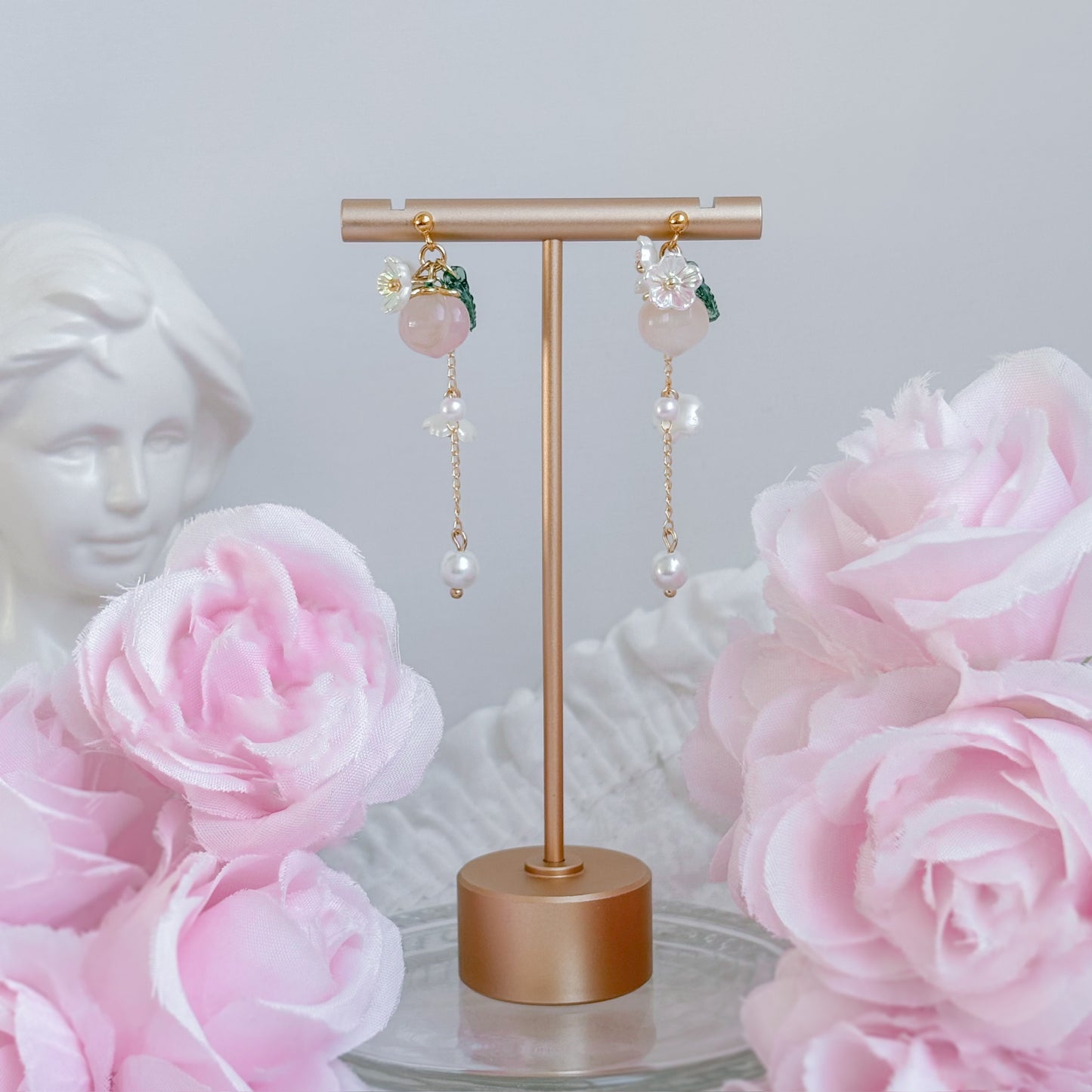 Peach blossom earrings