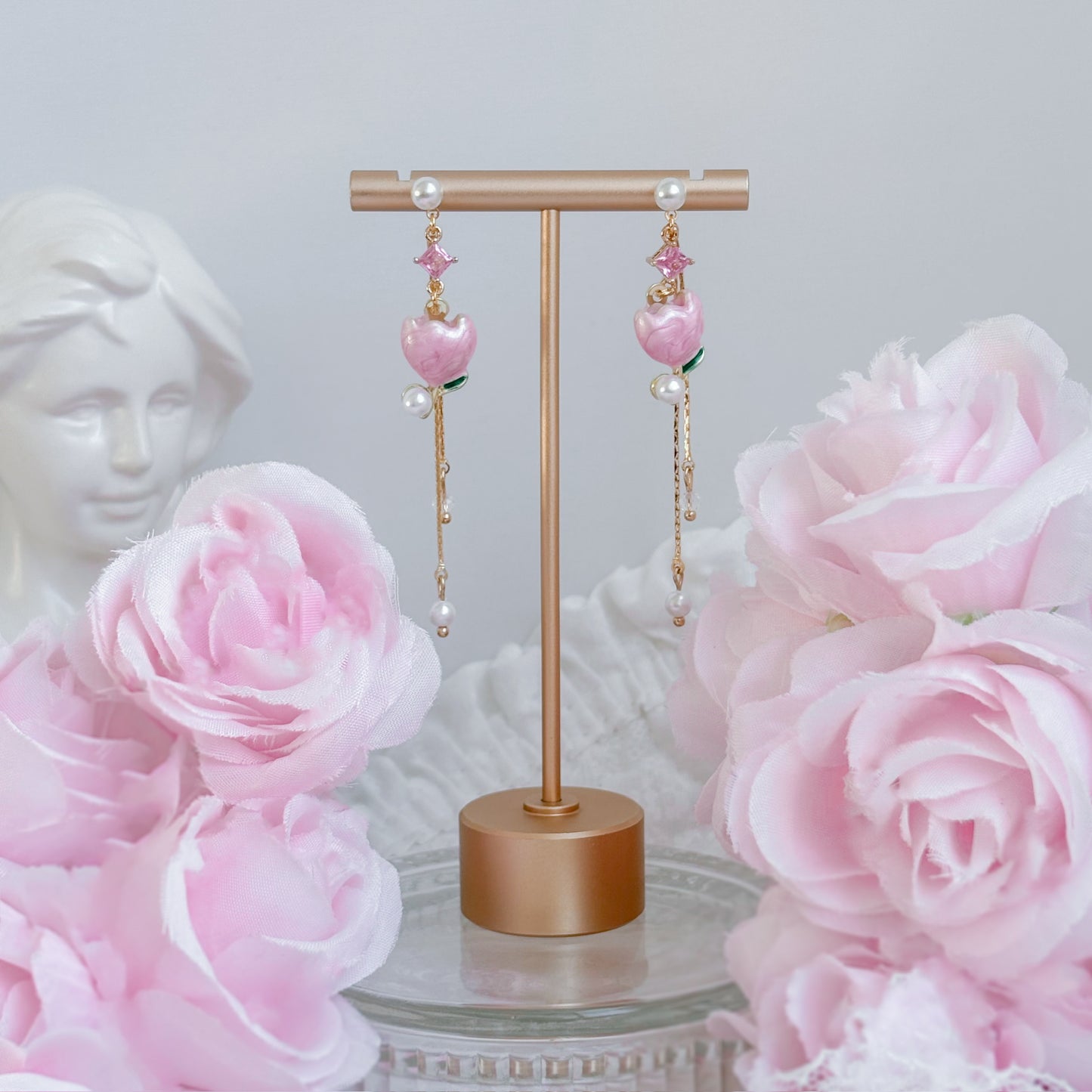 Pink Tulip earrings
