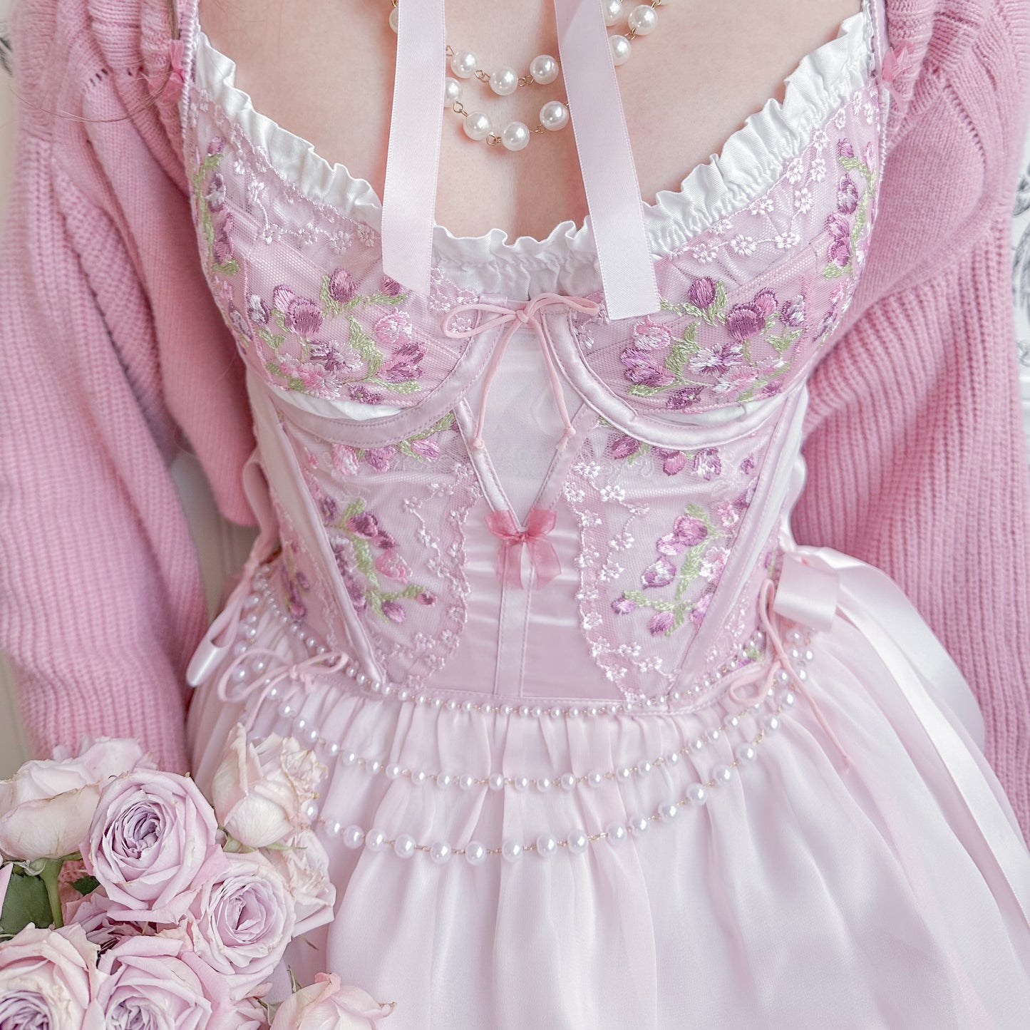 Pink waist bow