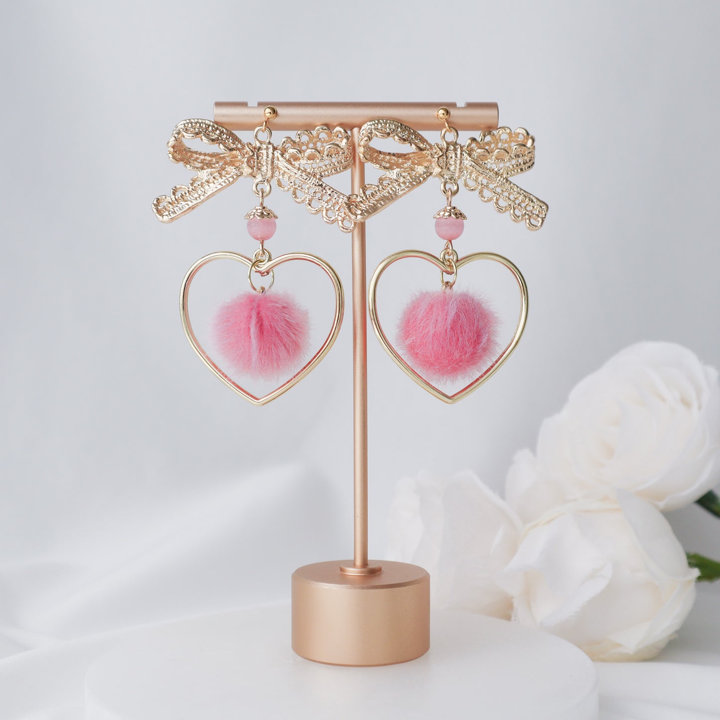 Peach Puff earrings