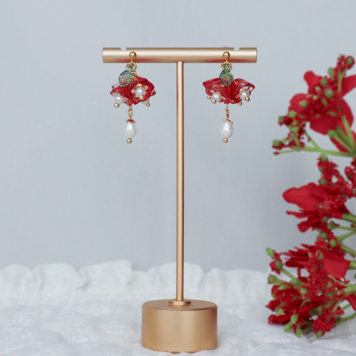 Sea rose earrings