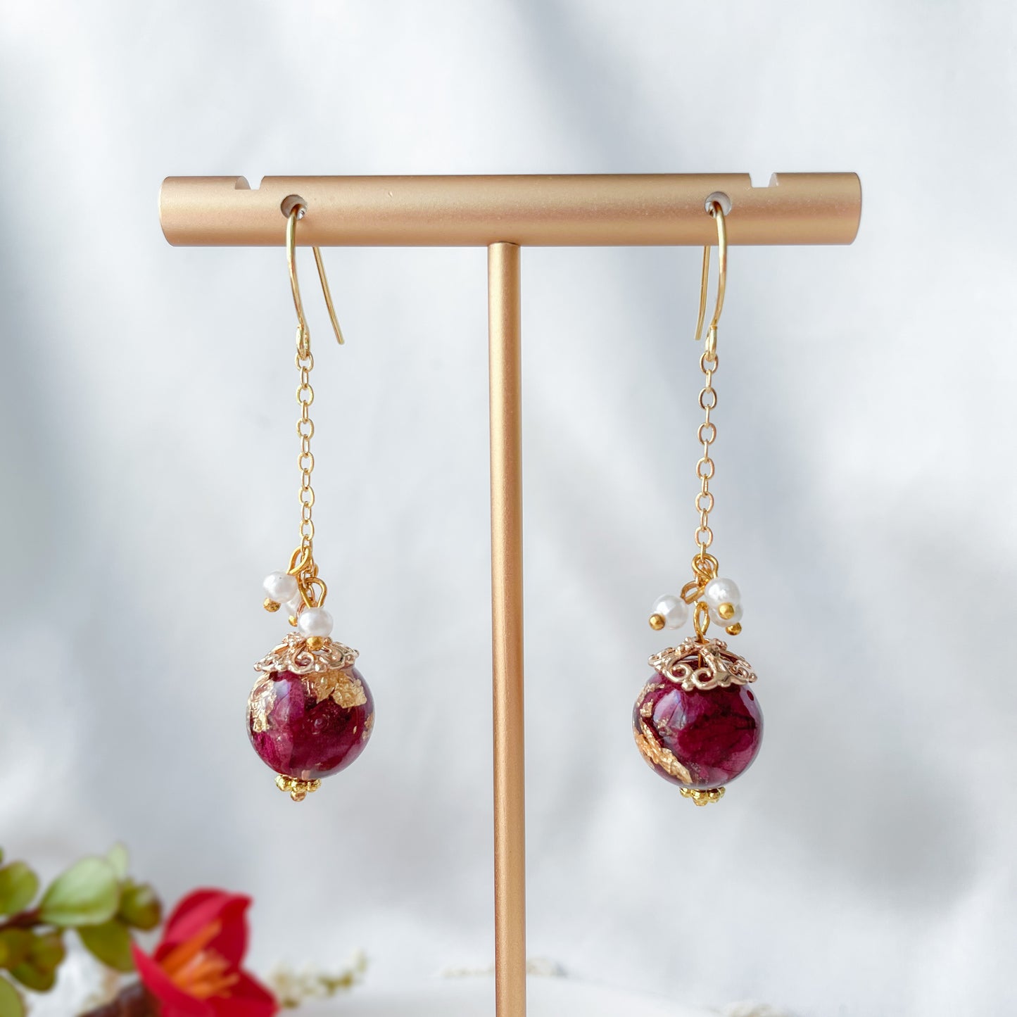 Rose tea dangles
