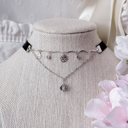 Silver Rose choker