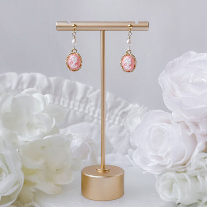 Peach Cameo earrings