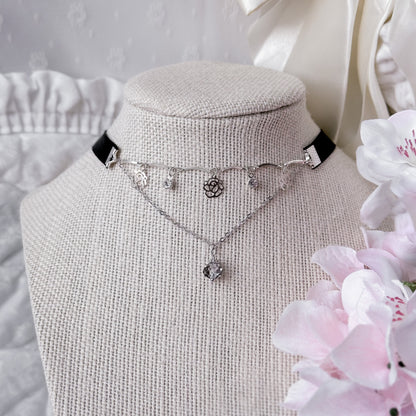 Silver Rose choker