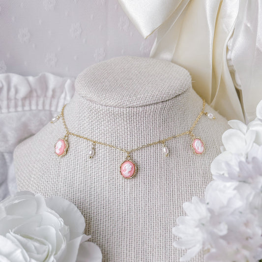 Peach Cameo necklace