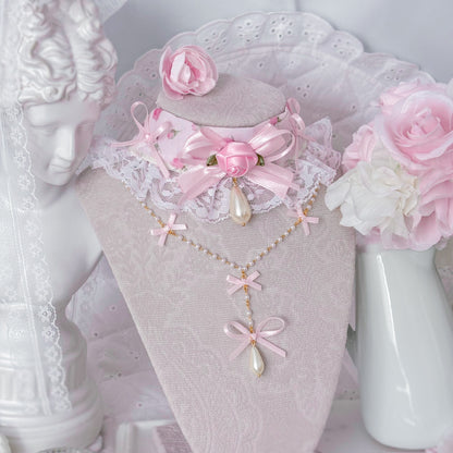 Pink Petale Necklace set