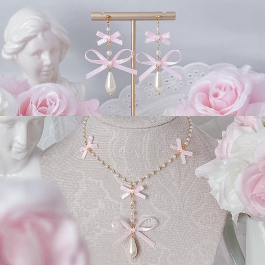 Pink Petale Necklace set