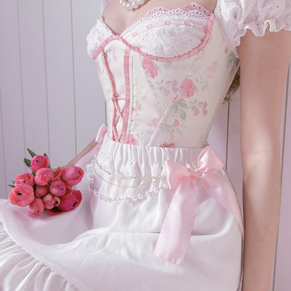 Blush waist bow