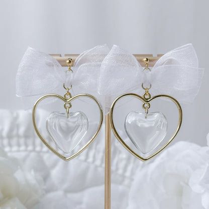 Glass Heart earring set