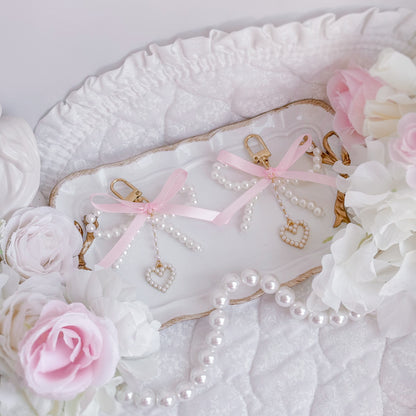 Pearly Heart Purse Charms
