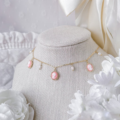 Peach Cameo necklace