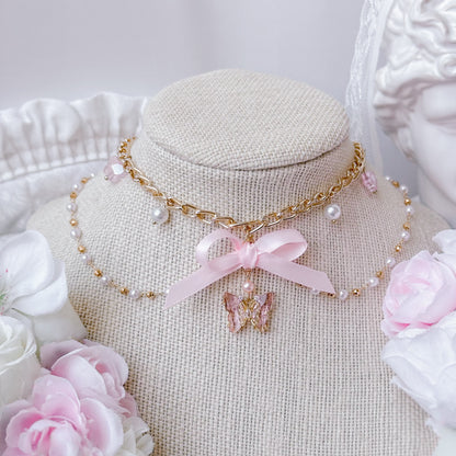 Pink Monarch choker