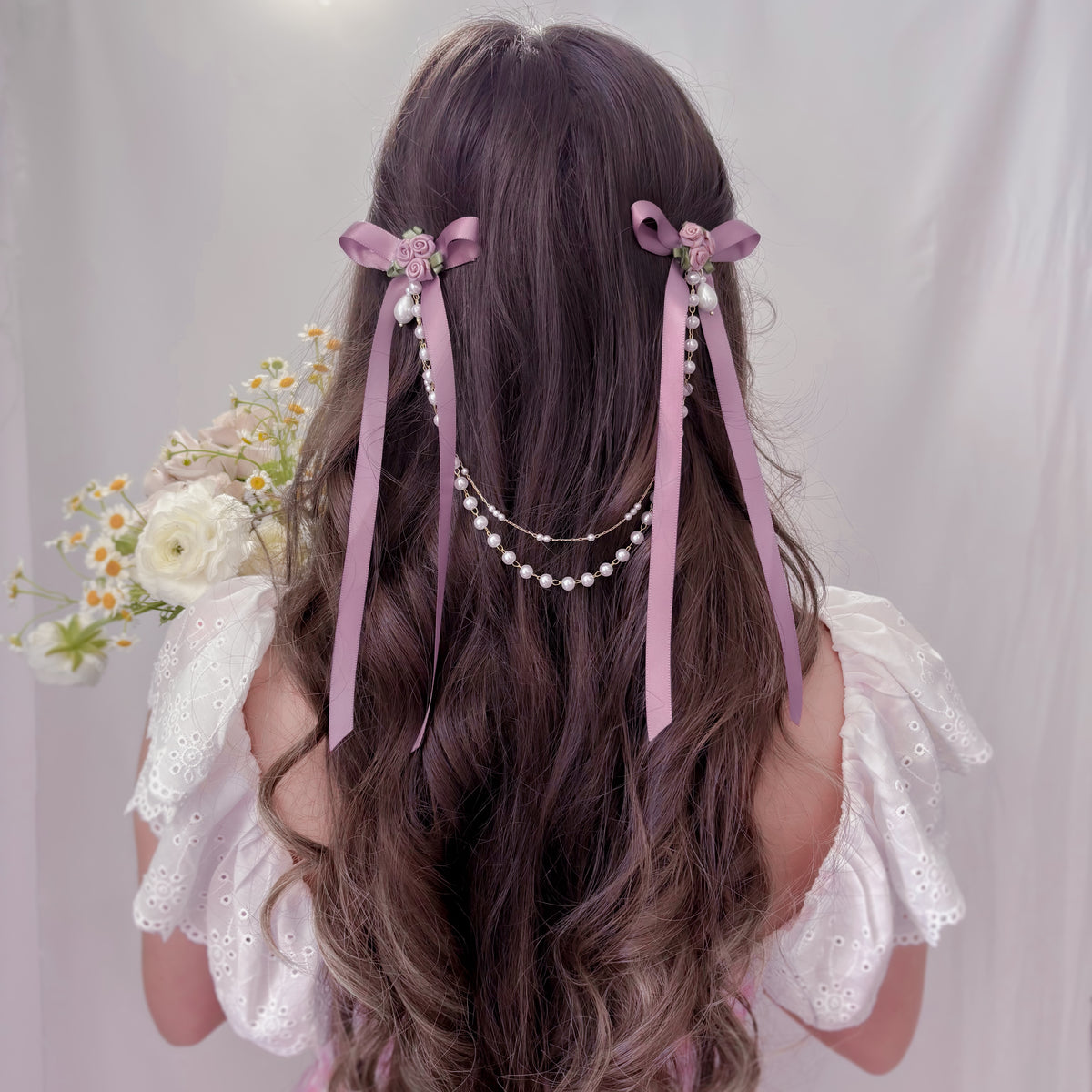 Mauve bow set