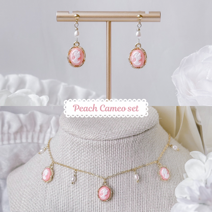 Peach Cameo set