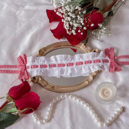 Red Gingham headband