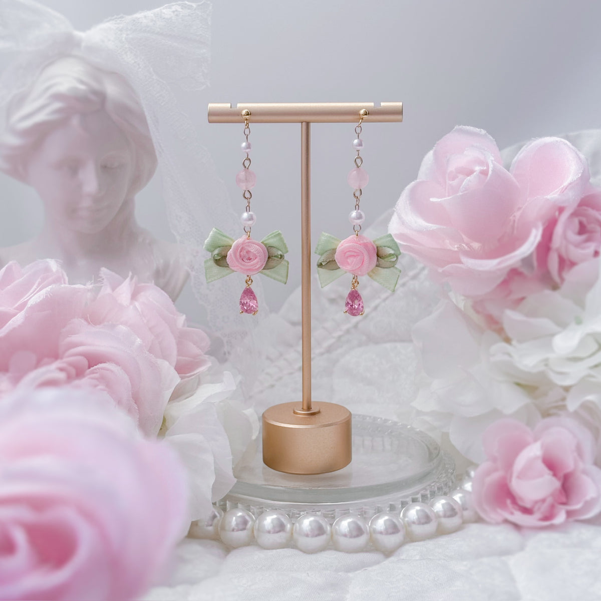 Matcha Rose earrings