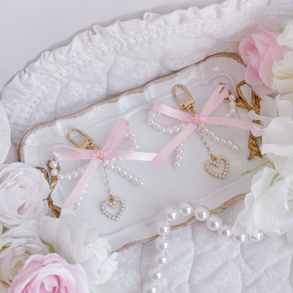 Pearly Heart Purse Charms
