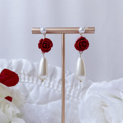 Red Rose earrings