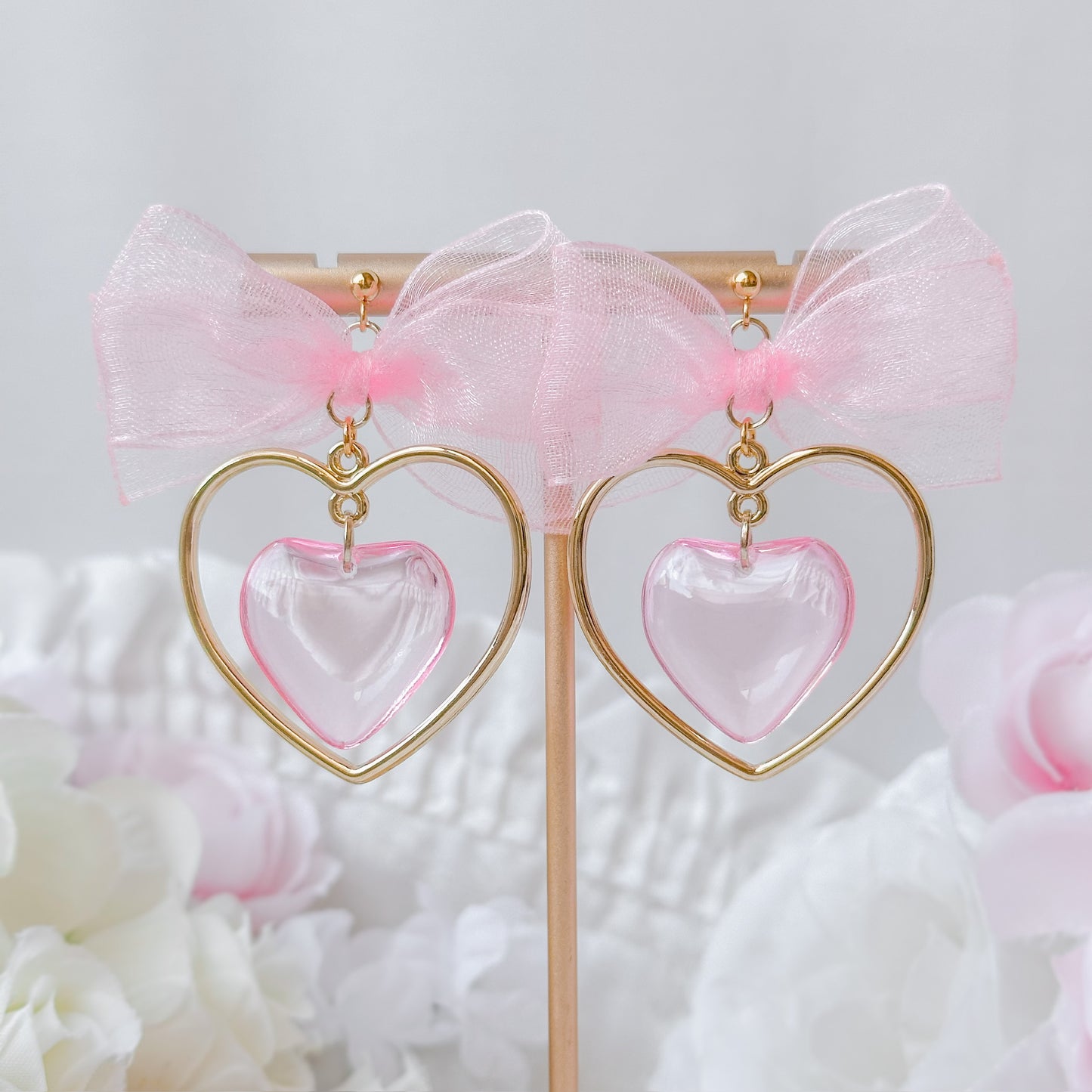 Glass Heart earring set