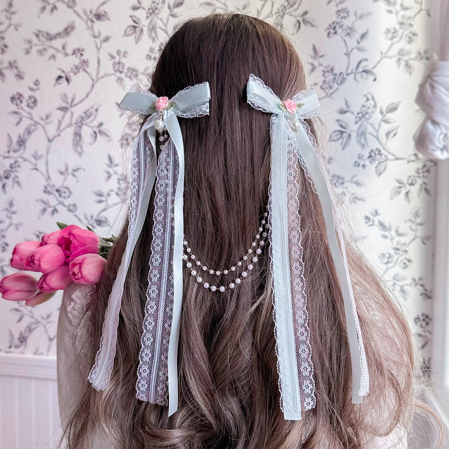 Blue Rose bow set