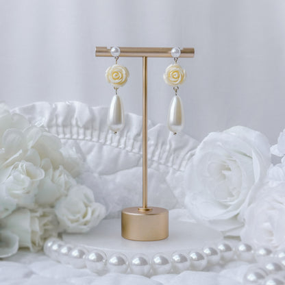 Cream Rose earrings