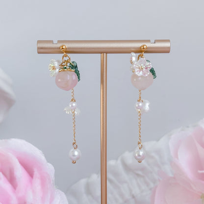Peach blossom earrings