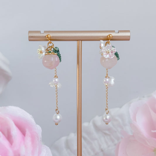 Peach blossom earrings