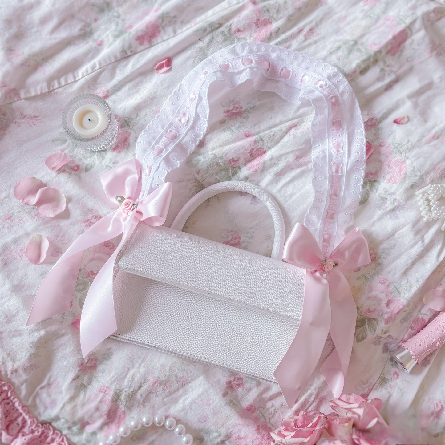 Pink Bow purse strap