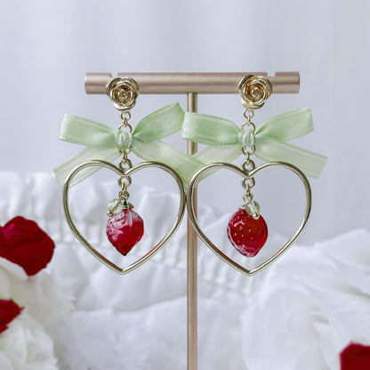 Strawberry Rose earrings