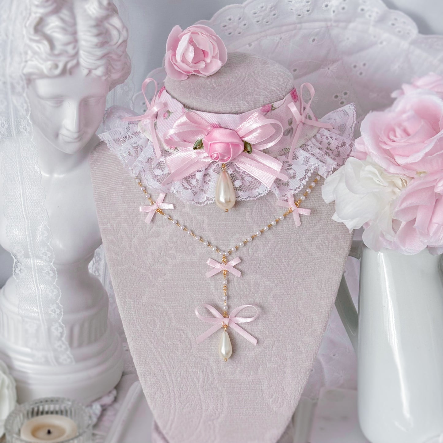 Pink Petale Necklace set