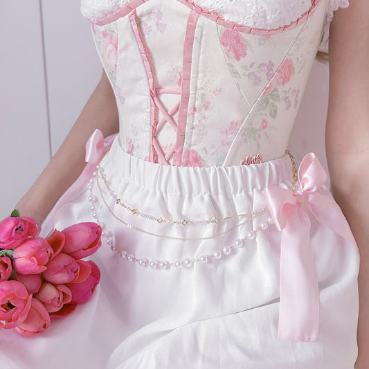 Blush waist bow