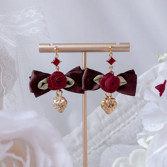 Chocolate strawberry earrings