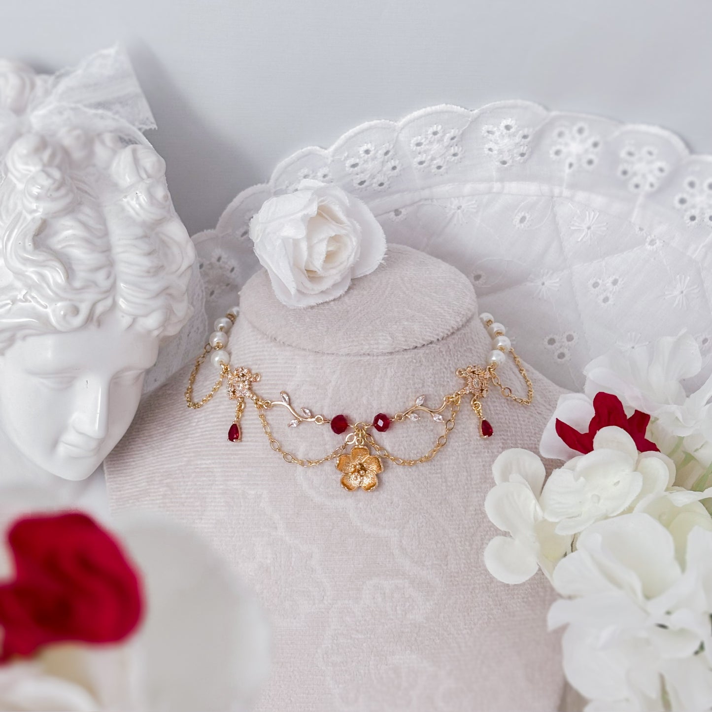 Ruby Flower necklace