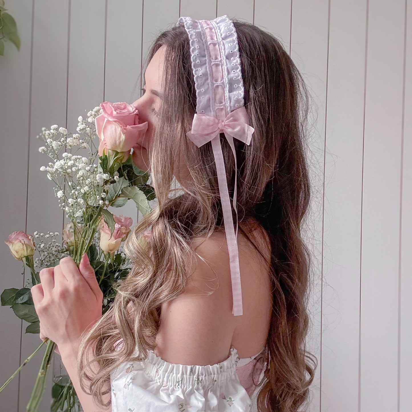 Pink Gingham headband