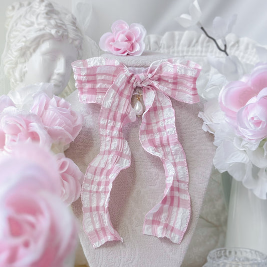 Blush Gingham choker