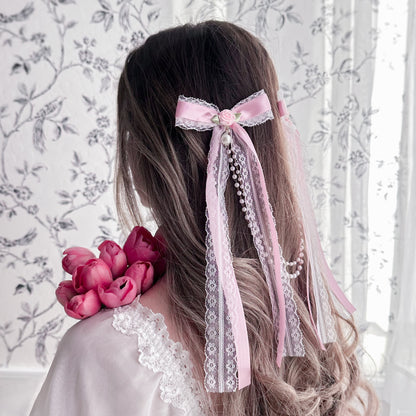 Pink Rose bow set