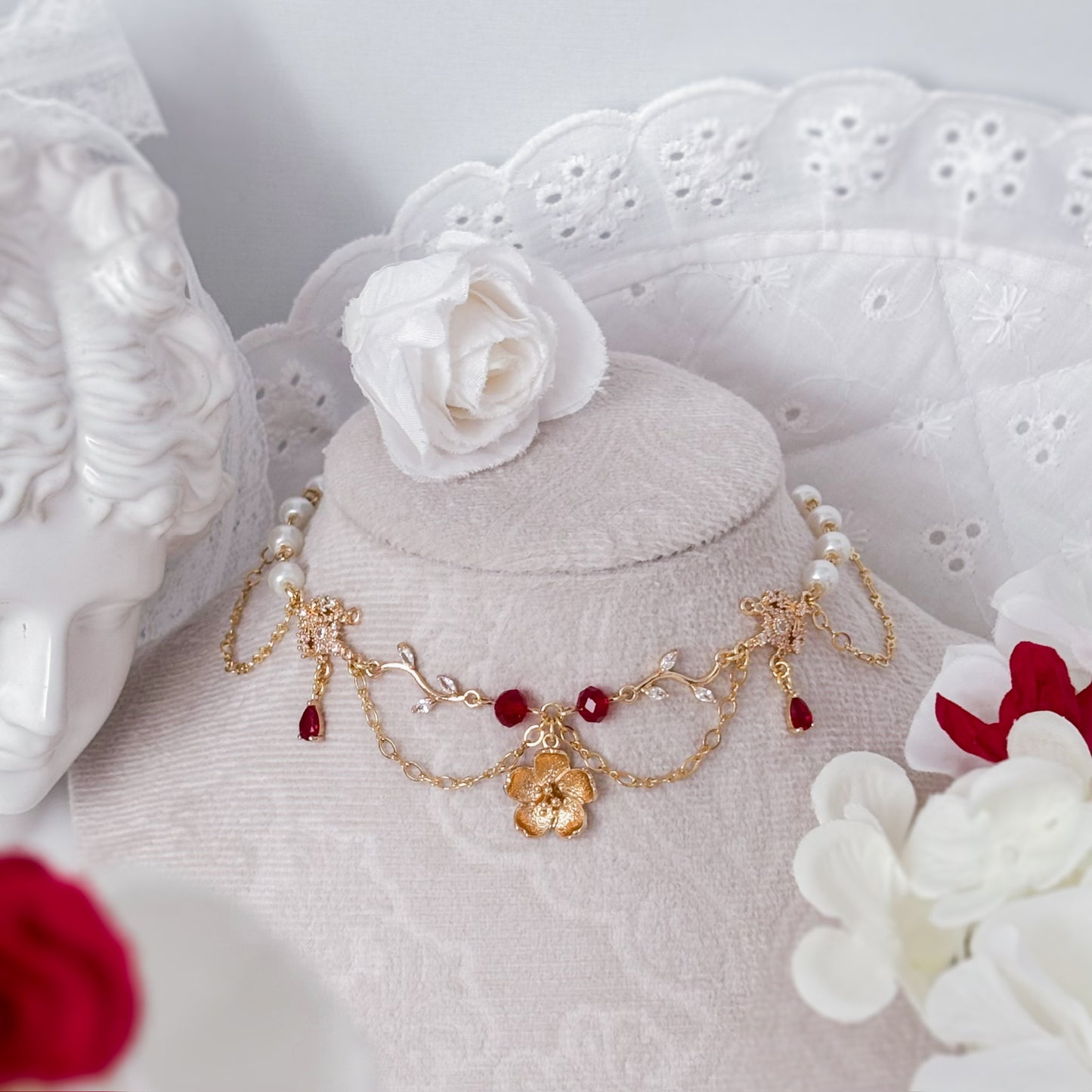 Ruby Flower necklace