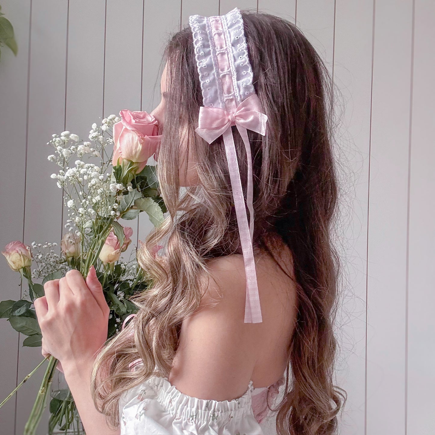 Pink Gingham headband