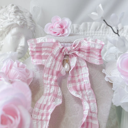 Blush Gingham choker